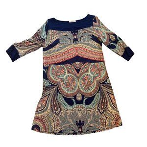 Gilli Paisley Print Comfy Breathable Quarter Sleeve Dress USA S